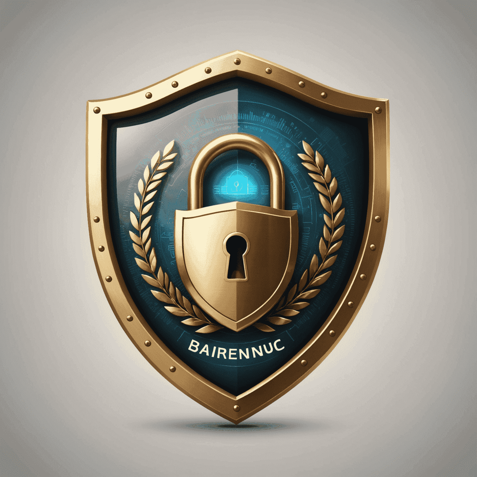 A secure digital banking interface with a lock icon and a shield, representing online financial protection